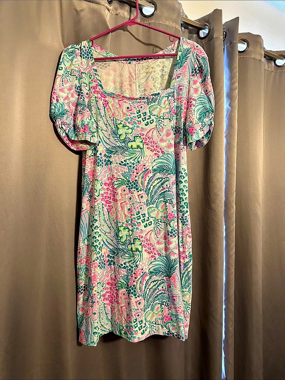 Lilly Pulitzer Floral Mini Dress in Pink & Green Like New